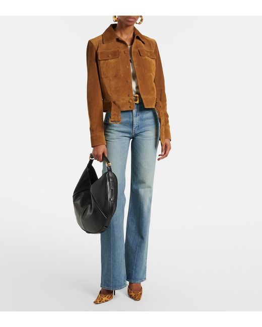 Saint Laurent Black Mombasa Medium Leather Shoulder Bag