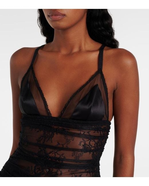 Dolce & Gabbana Black Lace Slip Dress