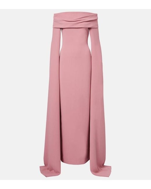 Solace London Pink Nuri Draped Gown