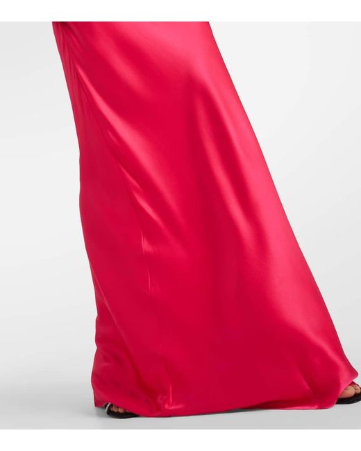 The Sei Red One-shoulder Silk Gown