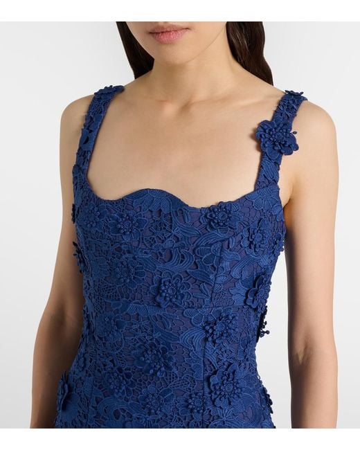 leo lin odette lace midi dress Odette floral lace midi dress in pink - Leo Lin