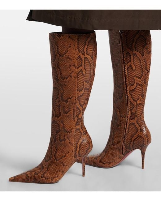 AMINA MUADDI Brown Barbara Leather Knee-High Boots