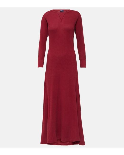 Polo Ralph Lauren Red Cotton Midi Dress