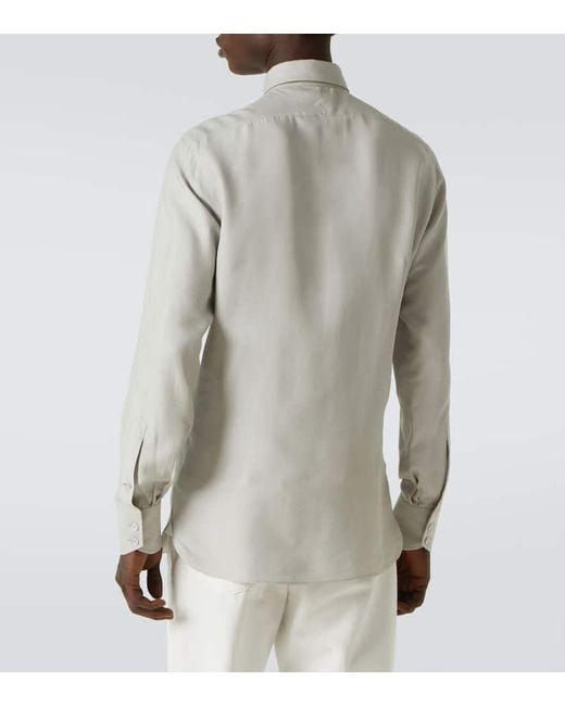Tom Ford Hemd Aus Baumwolle in Gray für Herren