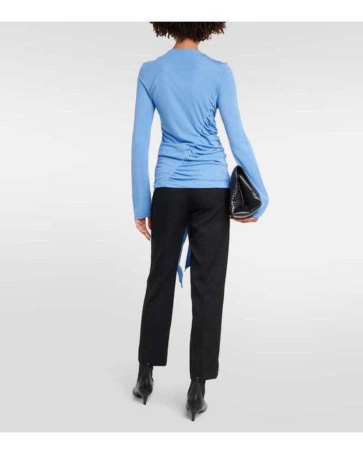 Victoria Beckham Blue Tie Detail Top