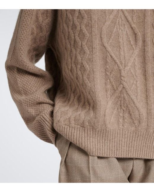 arch4 Brown Delilah Cable-Knit Cashmere Sweater