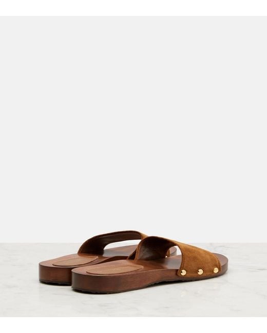 Gianvito Rossi Brown Riviera Suede Slides