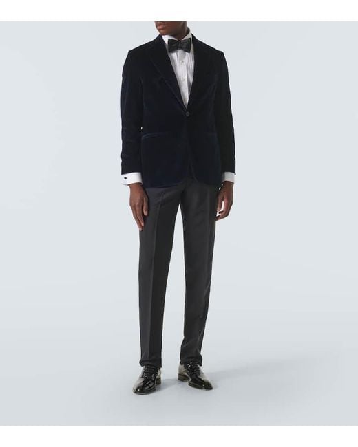 Blazer De Terciopelo De Algodon Rubinacci de hombre de color Blue