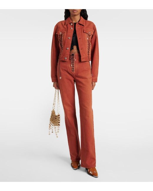Rabanne Brown Cropped Denim Jacket