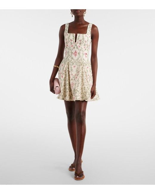 Agua Bendita Natural Agua Floral Cotton Minidress