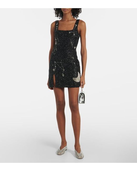 Staud Black Verziertes Minikleid