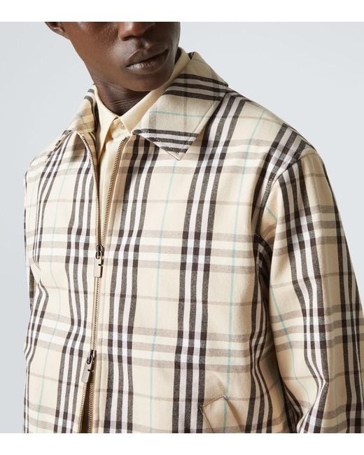 Burberry Multicolor Jacket With Classic Collar And All-Over Check Motif for men
