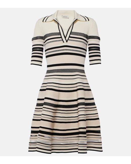 Jonathan Simkhai White Dessie Striped Knitted Minidress