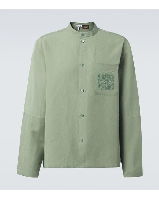 Loewe Green Paula's Ibiza Anagram Toile Shirt for men