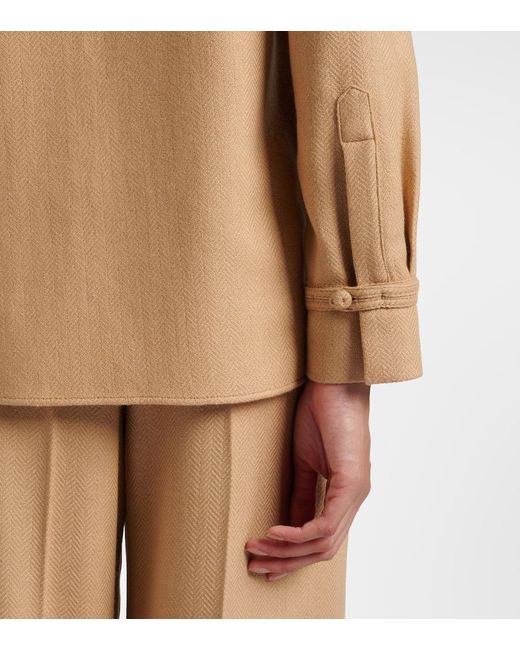 Gabriela Hearst Natural Cruz Cashmere And Silk Shirt