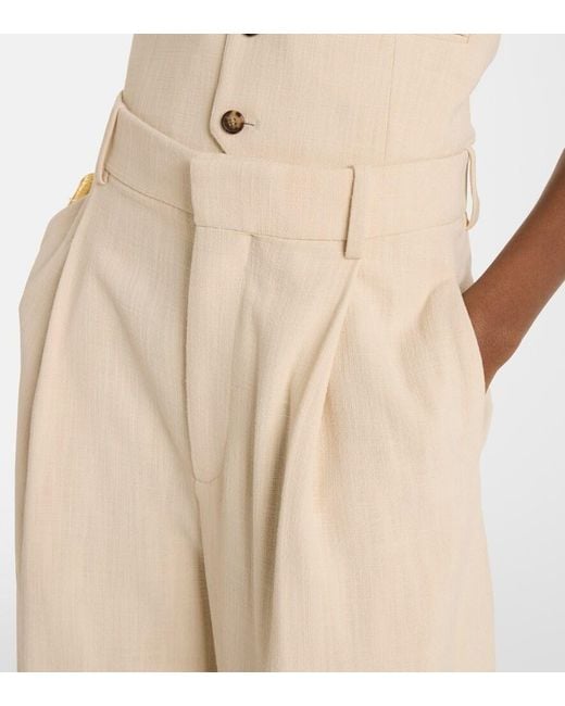 Wardrobe NYC Natural High-Rise Wide-Leg Pants