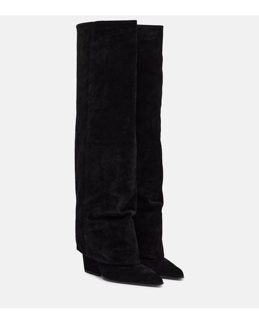 Paris Texas Black Jane 60 Suede Knee-High Boots