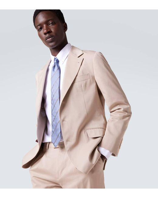 Corbata De Seda A Rayas Brunello Cucinelli de hombre de color Blue