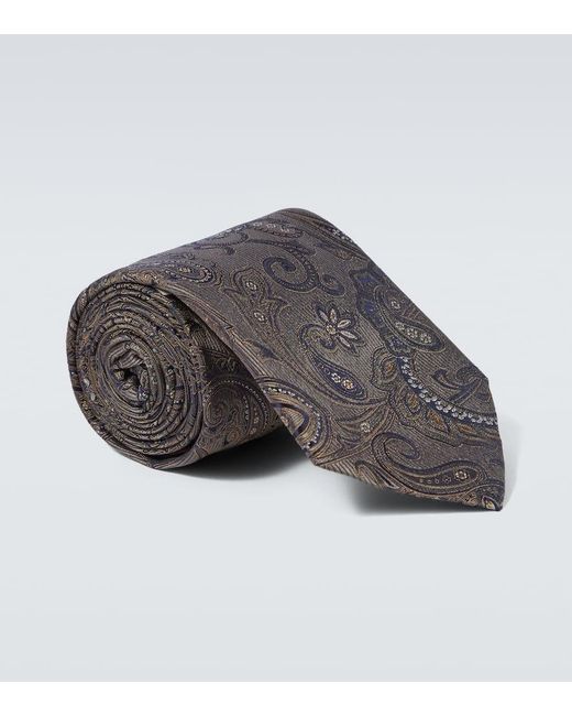 Canali Gray Silk Tie for men