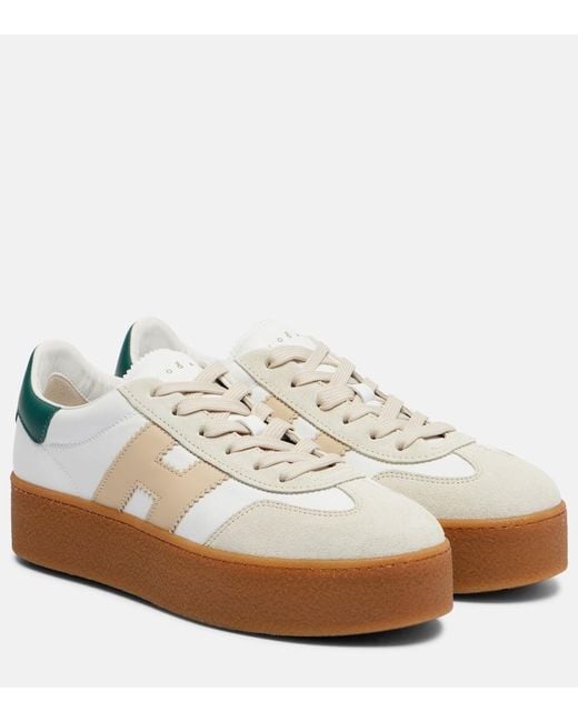 Hogan Women's White Cool Leather Platform Sneakers