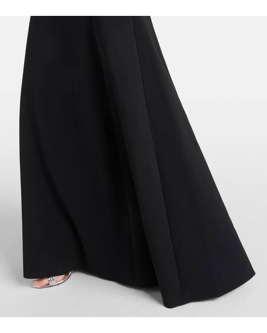 Jenny Packham Black Melody Embellished Crepe Gown