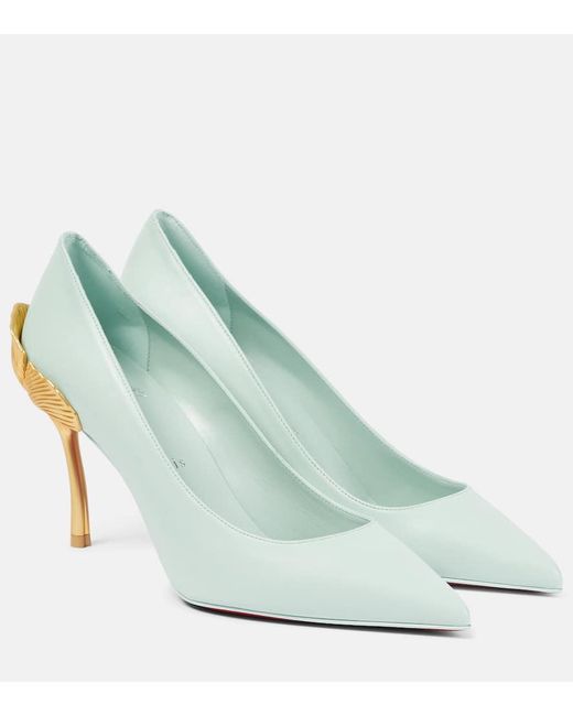Christian Louboutin Green Ginko Leather Pumps