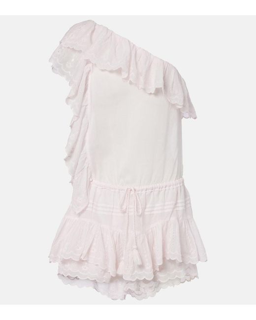 Isabel Marant Pink Lalia Embroidered Ruffled Minidress