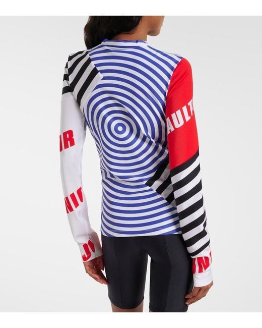 Jean Paul Gaultier Red Logo Striped Jersey T-Shirt