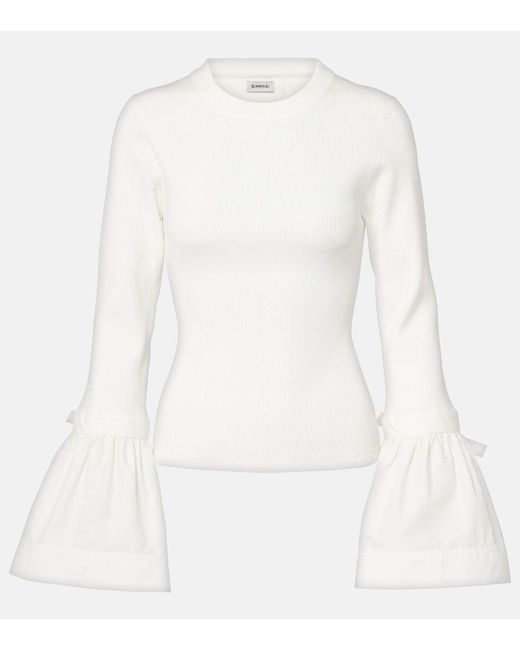 Jonathan Simkhai White Agata Ruffled Top