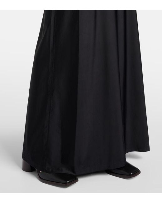 MARINE SERRE Black Draped Jersey Maxi Dress