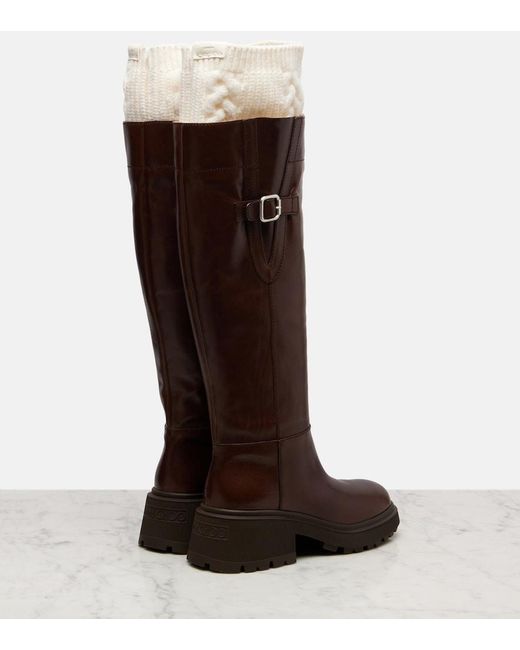 Jimmy Choo Brown Tamsin Leather Knee-High Boots