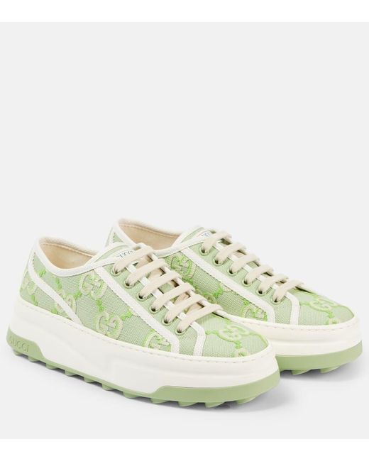 Gucci Metallic Tennis 1977 Gg Canvas Platform Sneakers