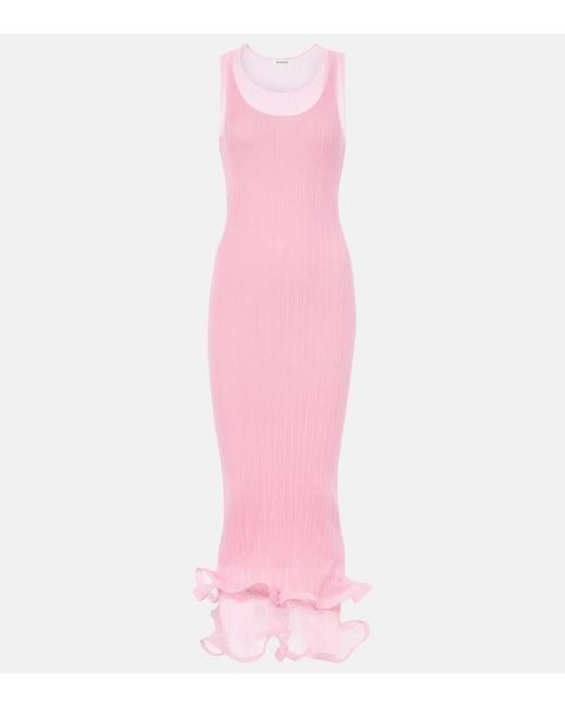 simkhai daniella crinkled chiffon maxi dress Jonathan Simkhai Daniella Midi Dress in Pink