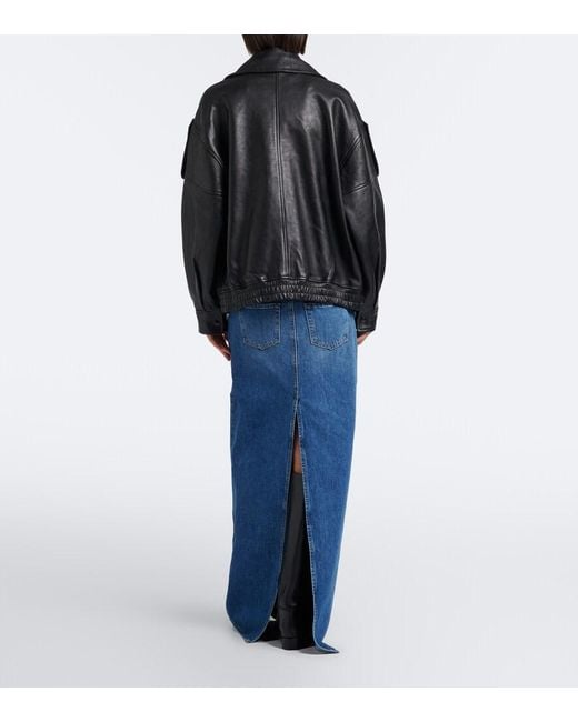7 For All Mankind Blue Denim Maxi Skirt