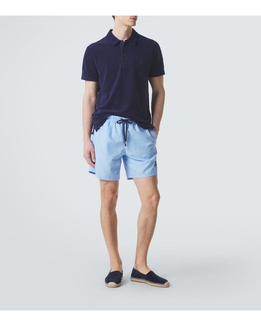 Vilebrequin Blue Cotton-Blend Terry Polo Shirt for men