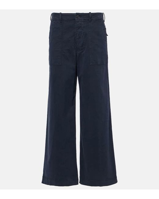 Pantalones anchos Leon de algodon Nili Lotan de color Blue