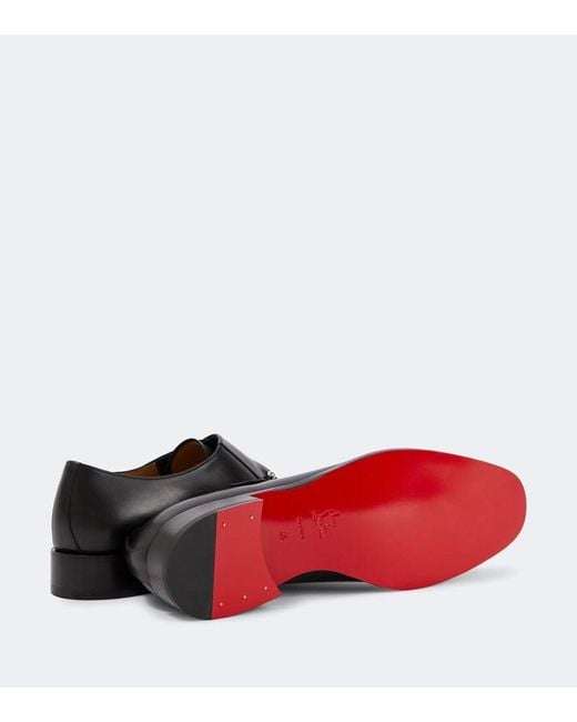 Christian Louboutin Black Chambelimonk Calfskin Monk Shoes for men