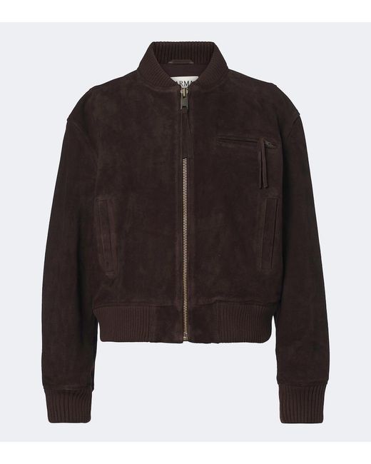 Arma Black Elysia Suede Bomber Jacket