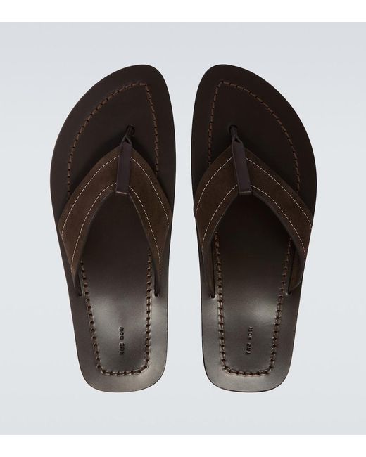 The Row Brown Dan Suede Thong Sandals for men