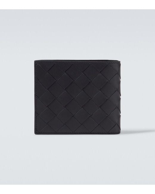 Bottega Veneta Black Intrecciato Leather Bifold Wallet for men