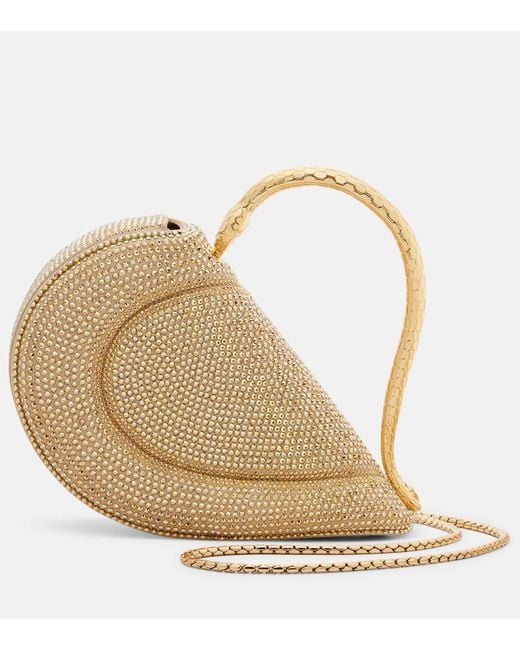 BVLGARI Metallic Serpentine Small Embellished Top-Handle Bag