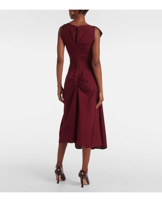 Abito Midi Asimmetrico di Victoria Beckham in Red