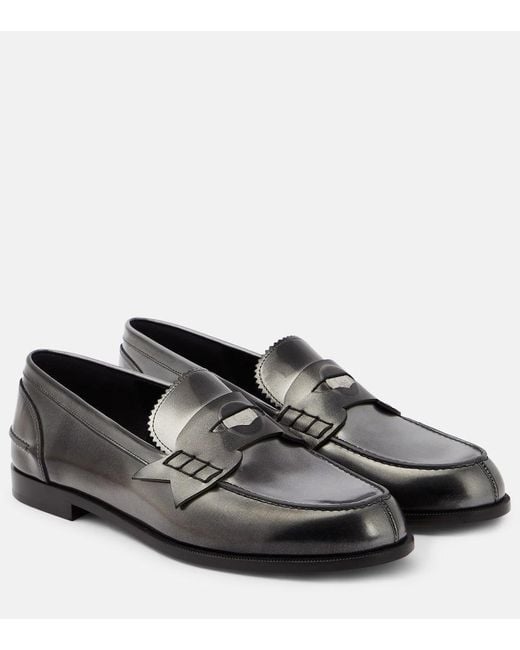 Christian Louboutin Black Penny Leather Loafers