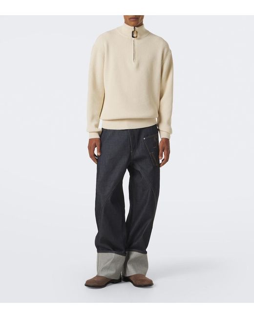 J.W. Anderson Natural Ribbed-Knit Wool And Cotton Sweater for men