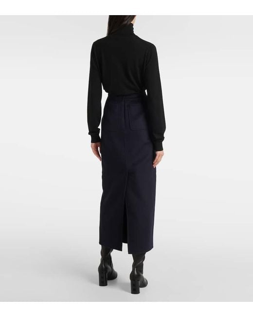 Max Mara Blue Bleistiftrock Palo Aus Kamelhaar