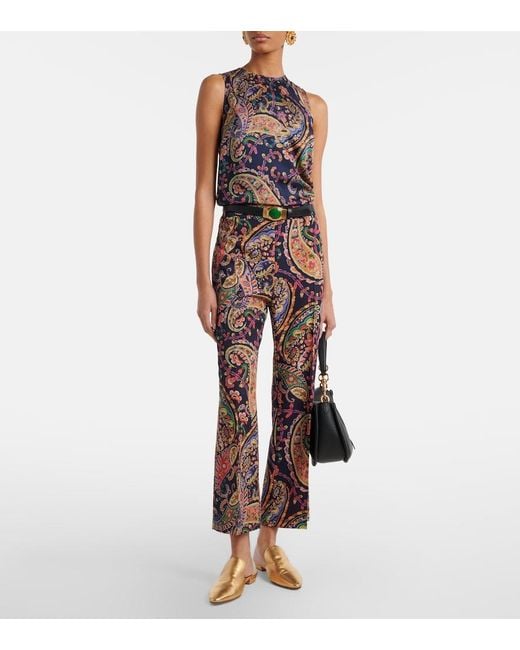 Etro Multicolor Paisley Straight Pants
