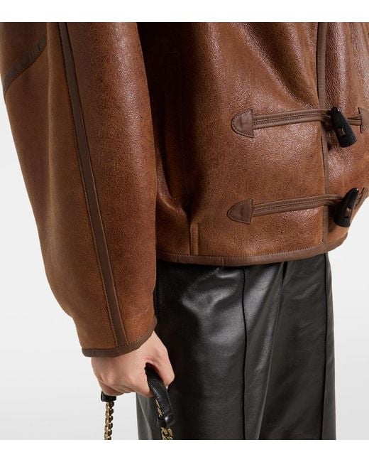Isabel Marant Brown Amiel Shearling-Lined Leather Jacket