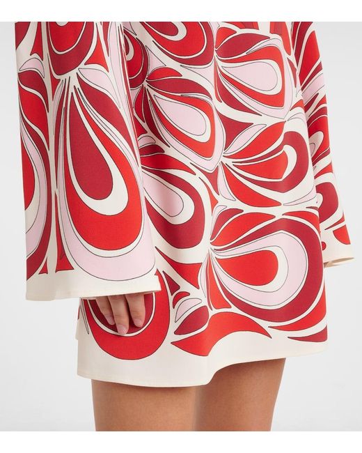 LaDoubleJ Red Mini Supremes Printed Satin Minidress
