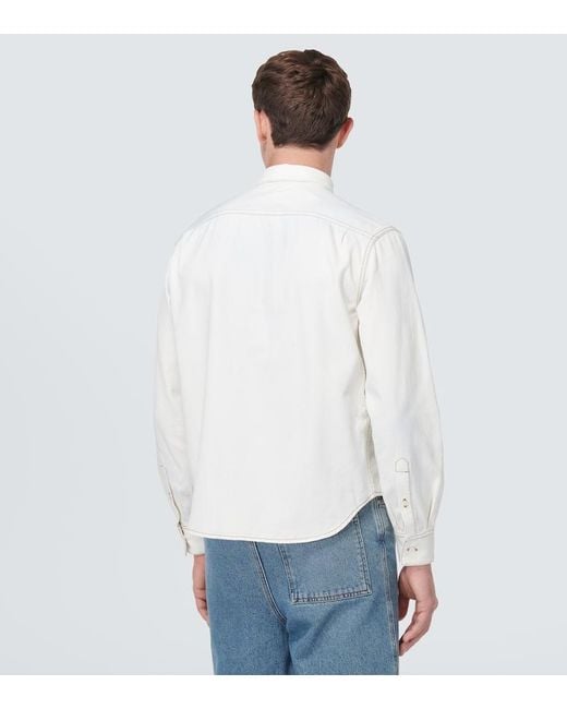 Loewe White Anagram Denim Shirt for men