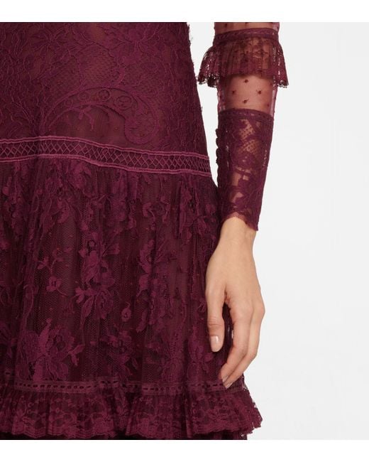 Costarellos Anastasia French Tulle And Lace Gown in Purple Lyst